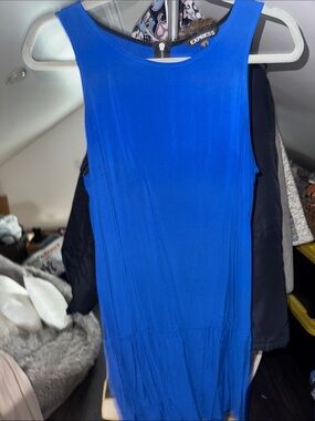 Express Bright Blue Sleeveless Shift Dress